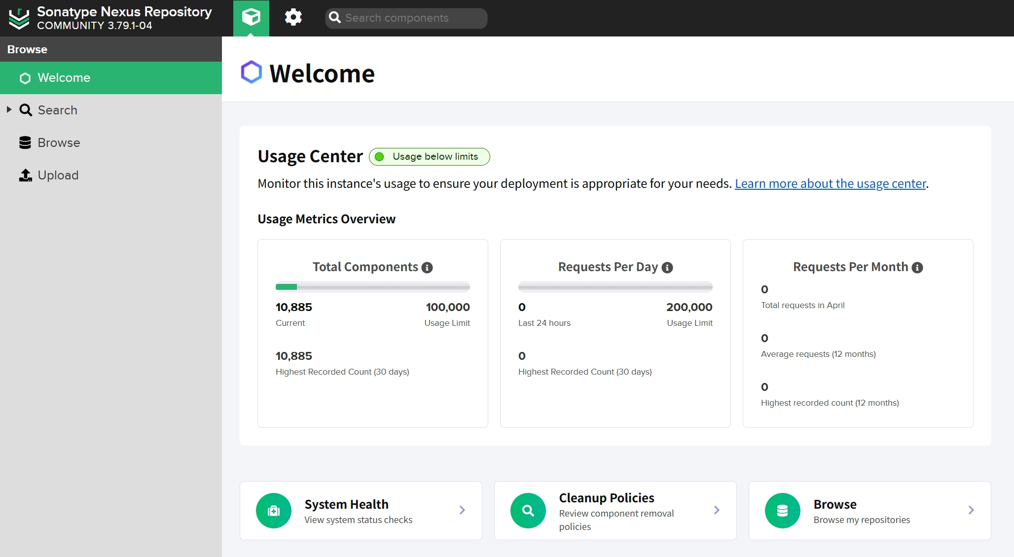 新版本nexus服务首页